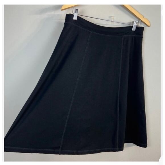 L.L Bean Skirt Black Midi Stretch A-Line Pull On Casual Solid size medium - Picture 8 of 8